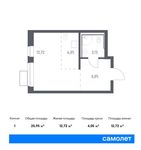 Планировка квартиры студии, 25,95 м2