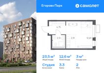 Планировка квартиры студии, 23,48 м2