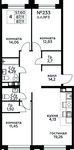 Планировка 4-комнатной квартиры, 87,11 м2