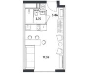 Планировка квартиры студии, 23,91 м2