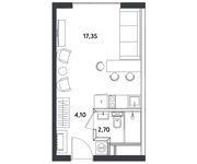 Планировка квартиры студии, 24,15 м2