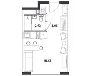 Планировка квартиры студии, 24,51 м2