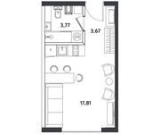 Планировка квартиры студии, 25,25 м2