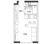 Планировка квартиры студии, 24,37 м2