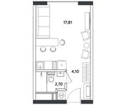 Планировка квартиры студии, 24,61 м2