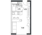 Планировка квартиры студии, 24,61 м2