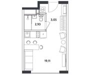 Планировка квартиры студии, 25,09 м2