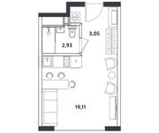 Планировка квартиры студии, 25,09 м2