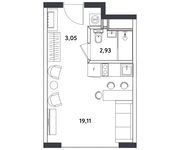 Планировка квартиры студии, 25,09 м2