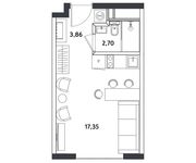 Планировка квартиры студии, 23,91 м2