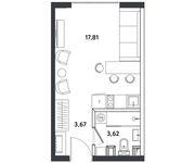 Планировка квартиры студии, 25,1 м2