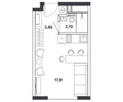 Планировка квартиры студии, 24,37 м2