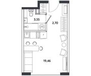 Планировка квартиры студии, 25,71 м2