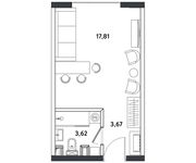 Планировка квартиры студии, 25,1 м2