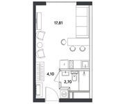 Планировка квартиры студии, 24,61 м2