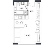 Планировка квартиры студии, 26,35 м2