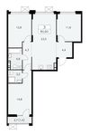 Планировка 3-комнатной квартиры, 80,9 м2
