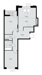 Планировка 3-комнатной квартиры, 67 м2