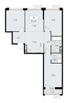 Планировка 4-комнатной квартиры, 80,8 м2