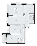 Планировка 4-комнатной квартиры, 101,8 м2