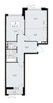 Планировка 3-комнатной квартиры, 64,1 м2