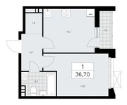 Планировка 1-комнатной квартиры, 36,7 м2