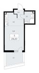 Планировка 1-комнатной квартиры, 29,2 м2