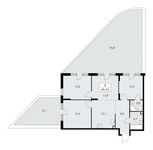 Планировка 4-комнатной квартиры, 96,4 м2