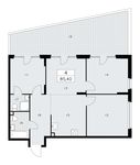 Планировка 4-комнатной квартиры, 85,4 м2