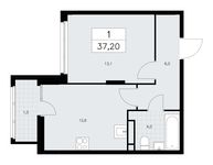 Планировка 1-комнатной квартиры, 37,2 м2