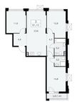 Планировка 3-комнатной квартиры, 81,1 м2