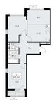 Планировка 3-комнатной квартиры, 63,6 м2