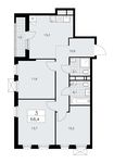 Планировка 3-комнатной квартиры, 68,4 м2