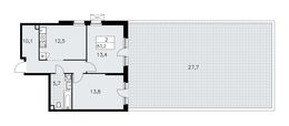Планировка 2-комнатной квартиры, 83,2 м2