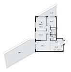 Планировка 4-комнатной квартиры, 99,8 м2