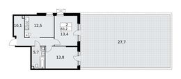 Планировка  2-комнатной квартиры, 83 м2