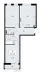 Планировка 2-комнатной квартиры, 61,4 м2