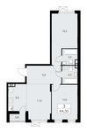Планировка 3-комнатной квартиры, 64,3 м2