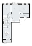 Планировка 3-комнатной квартиры, 76,1 м2