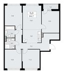 Планировка 5-комнатной квартиры, 94,7 м2