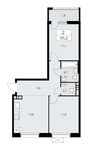 Планировка 2-комнатной квартиры, 55,2 м2