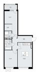Планировка 2-комнатной квартиры, 66,3 м2