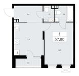 Планировка 1-комнатной квартиры, 37,9 м2
