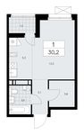 Планировка 1-комнатной квартиры, 30,2 м2