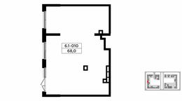 Планировка квартиры студии, 68 м2