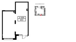 Планировка квартиры студии, 47,1 м2