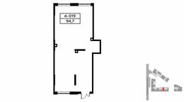 Планировка квартиры студии, 94,7 м2