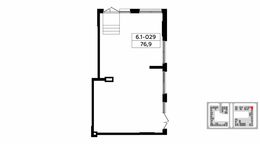 Планировка квартиры студии, 76,9 м2