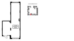 Планировка квартиры студии, 52,7 м2