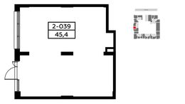 Планировка квартиры студии, 45,1 м2
